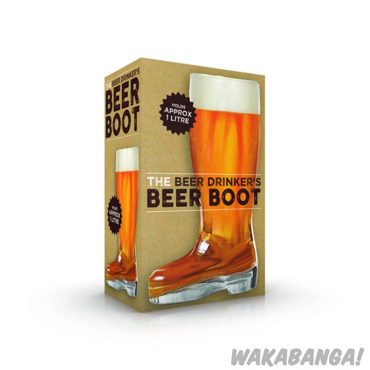 bota de cristal con mango de estilo alemán zapatero para Diseño de jarra de cerveza de cristal con asa para 1,75 L 