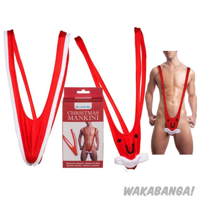 Bañador Mankini estilo Borat navideño - Wakabanga