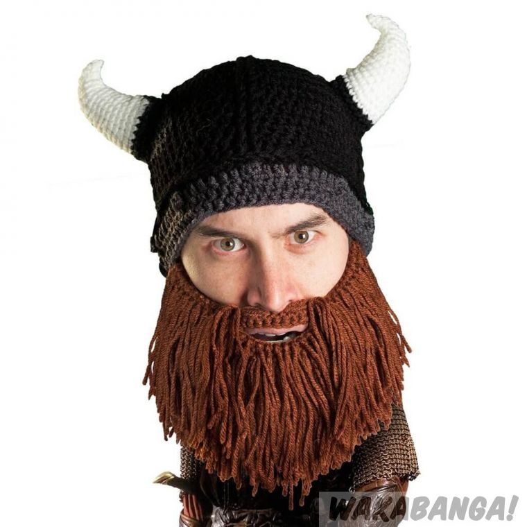 daño Regularidad Kosciuszko Gorro con barba Saqueador bárbaro vikingo - Wakabanga