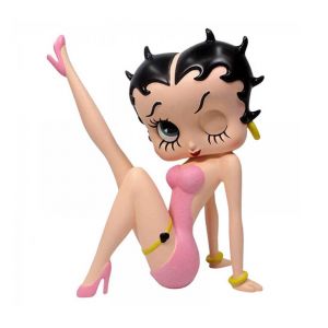 Figura Betty Boop pierna levantada vestido rosa