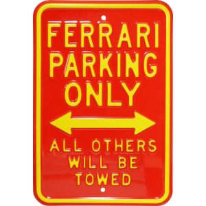 Placa decorativa de acero "Ferrari Parking only"