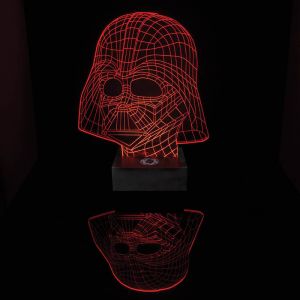 Lámpara ambiental efecto 3D Darth Vader casco