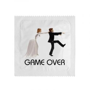 Condón, preservativo Game Over boda