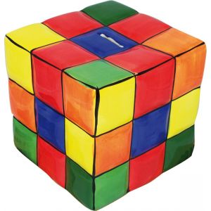 Hucha en forma cubo de colores
