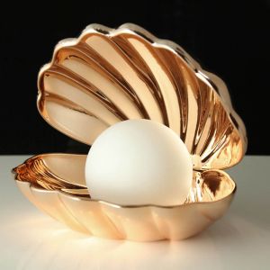Lámpara ambiental Almeja con perla que cambia de color