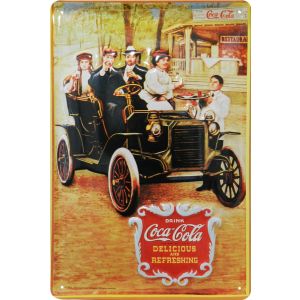 Placa decorativa de metal Coca-Cola retro