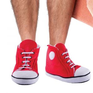 Zapatillas para estar por casa de baloncesto, color rojo